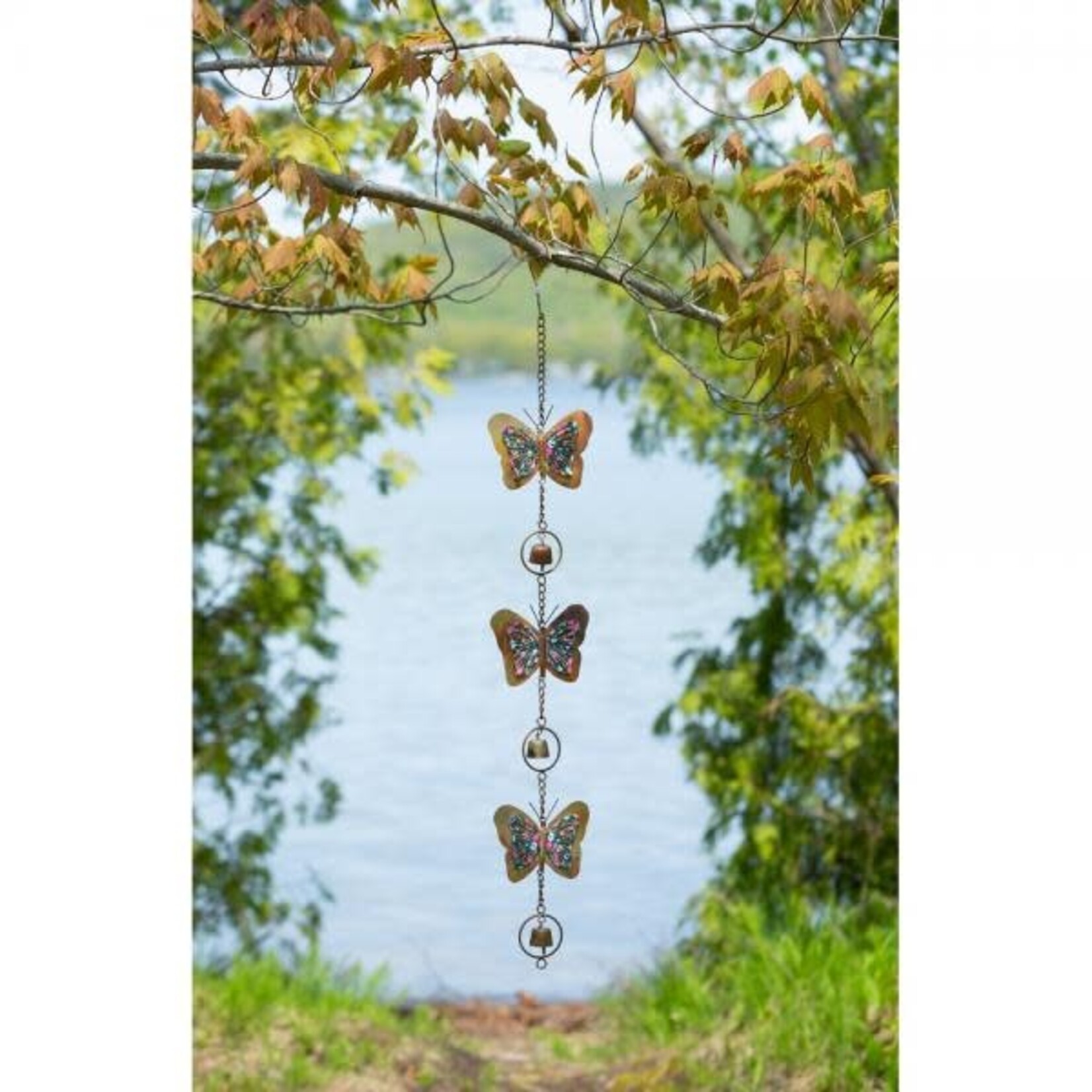 Multicolor Triple Floral Butterfly Ornament