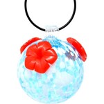 Glass Hummingbird Feeder - Blue & White
