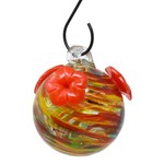 Glass Hummingbird Feeder - Rainbow Swirl