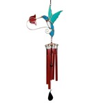 Hummingbird with Red Flower Wind Chime