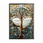 Glassmakers Stained Glass Suncatcher Tree of Life  9.3" x 13.3"