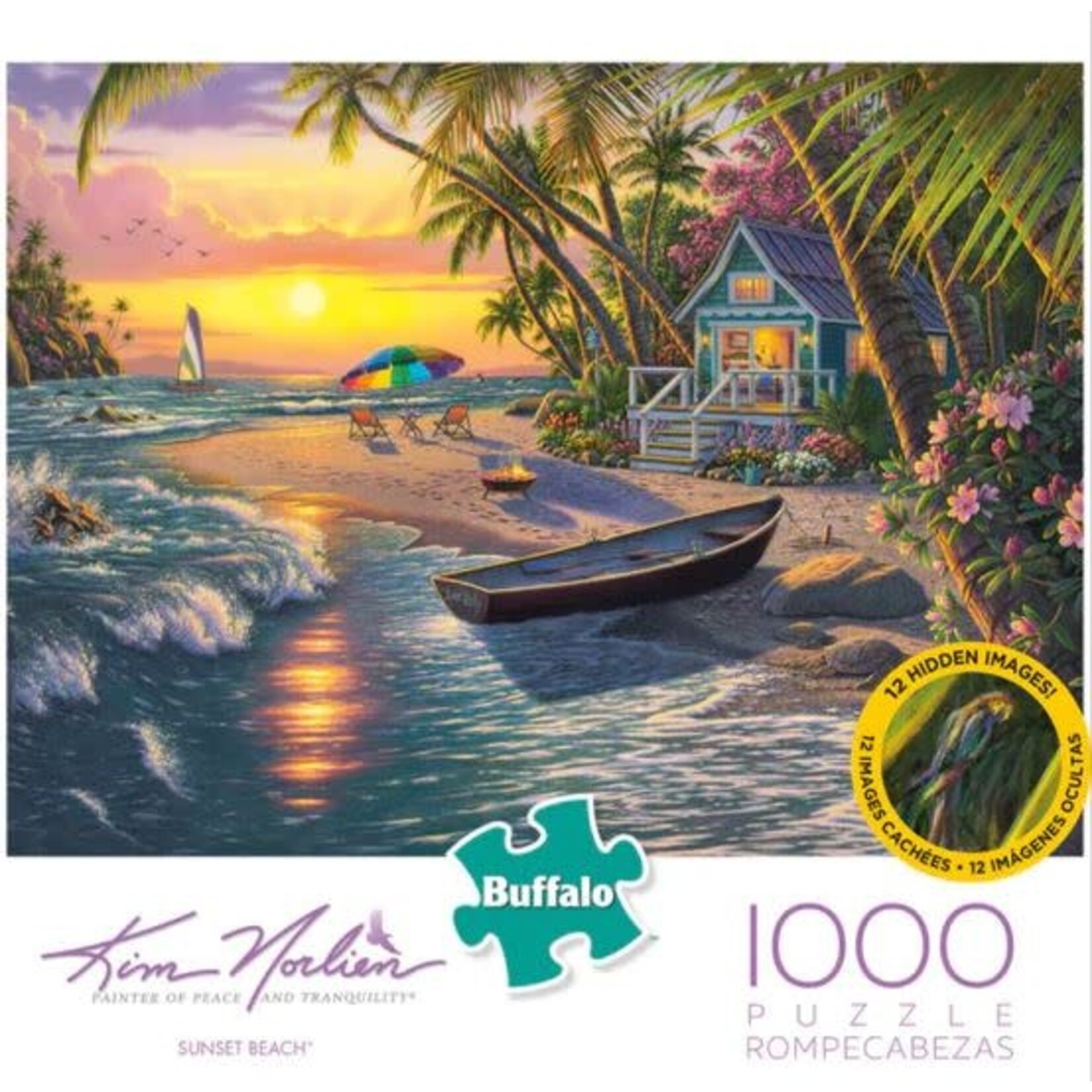 #11499 Sunset Beach 1000 Piece Puzzle Dragon Cache Used Game