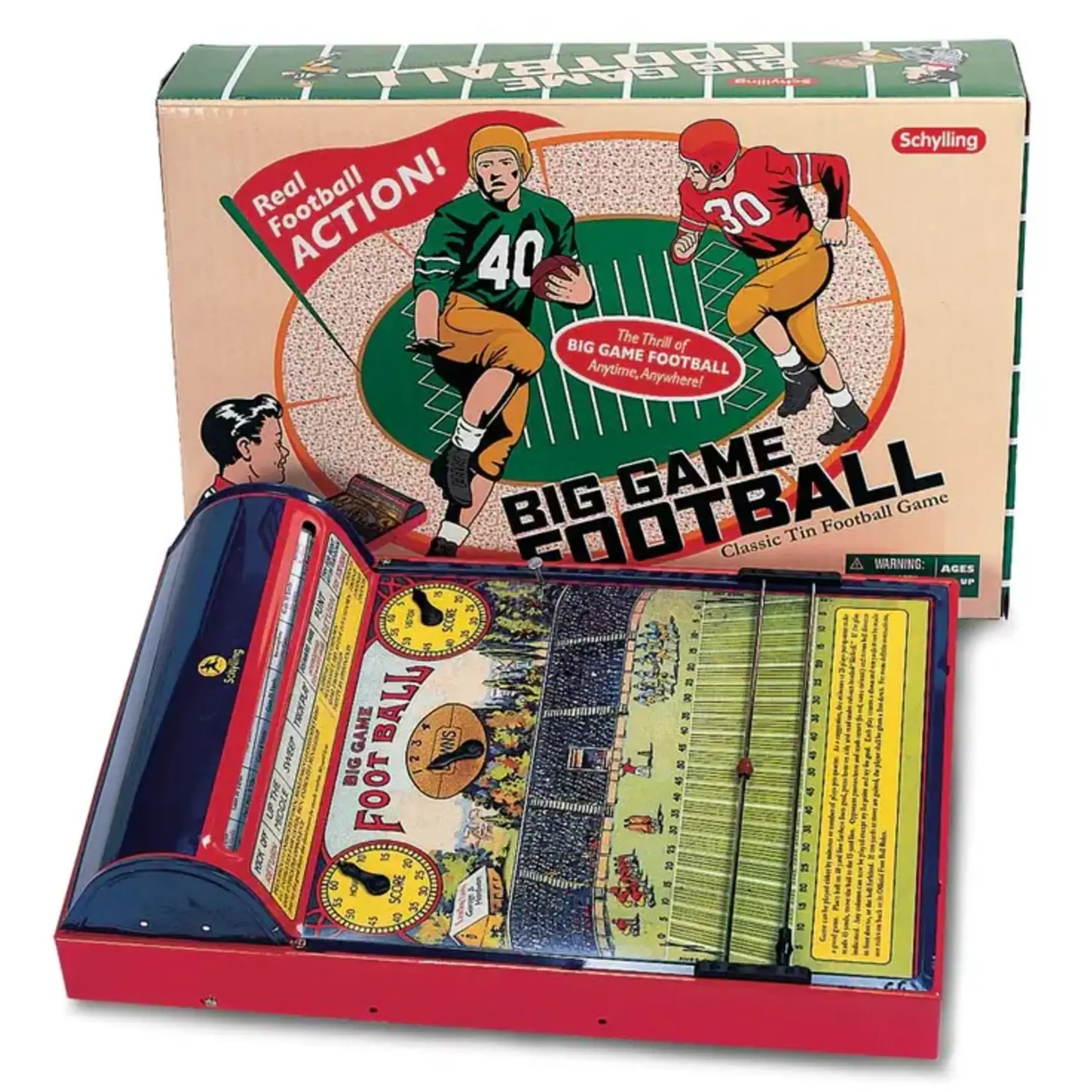 #11451 Big Game Football, A Vintage Style Tin Toy Game Dragon Cache Used Game