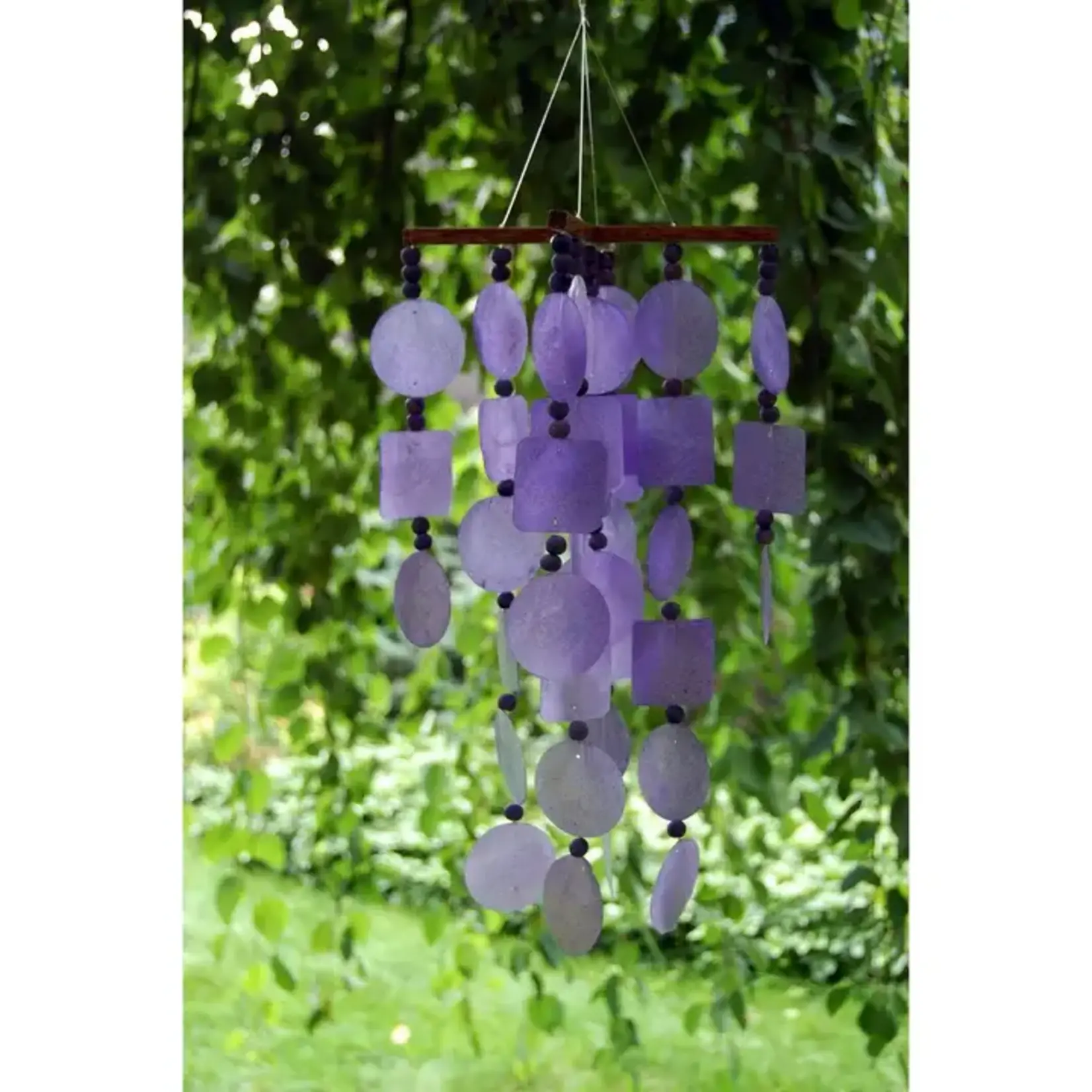 Chime - Capiz Purple Chime with Wood Beads