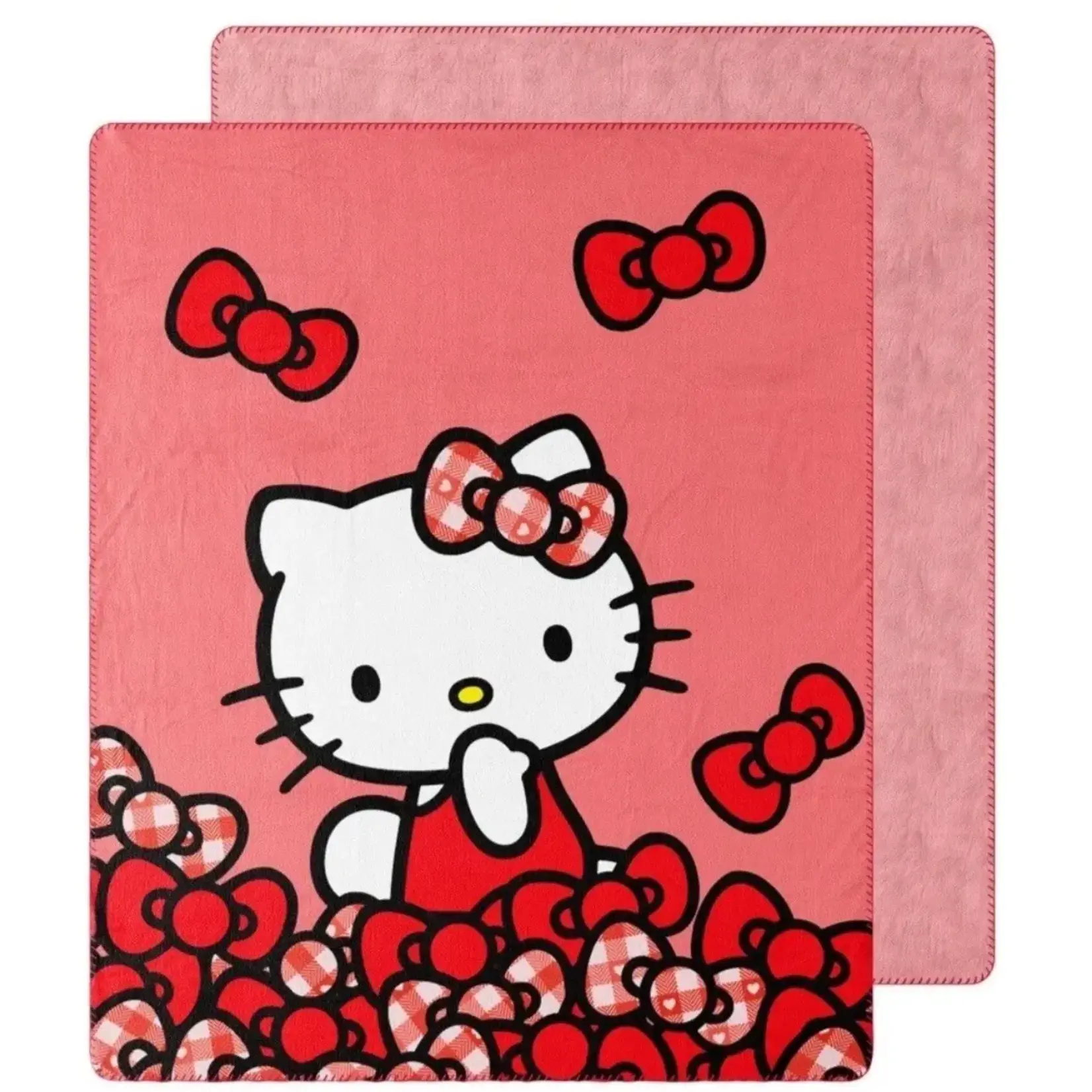 Faux Fur Throw Blanket: Hello Kitty Country Bows 50 x 60