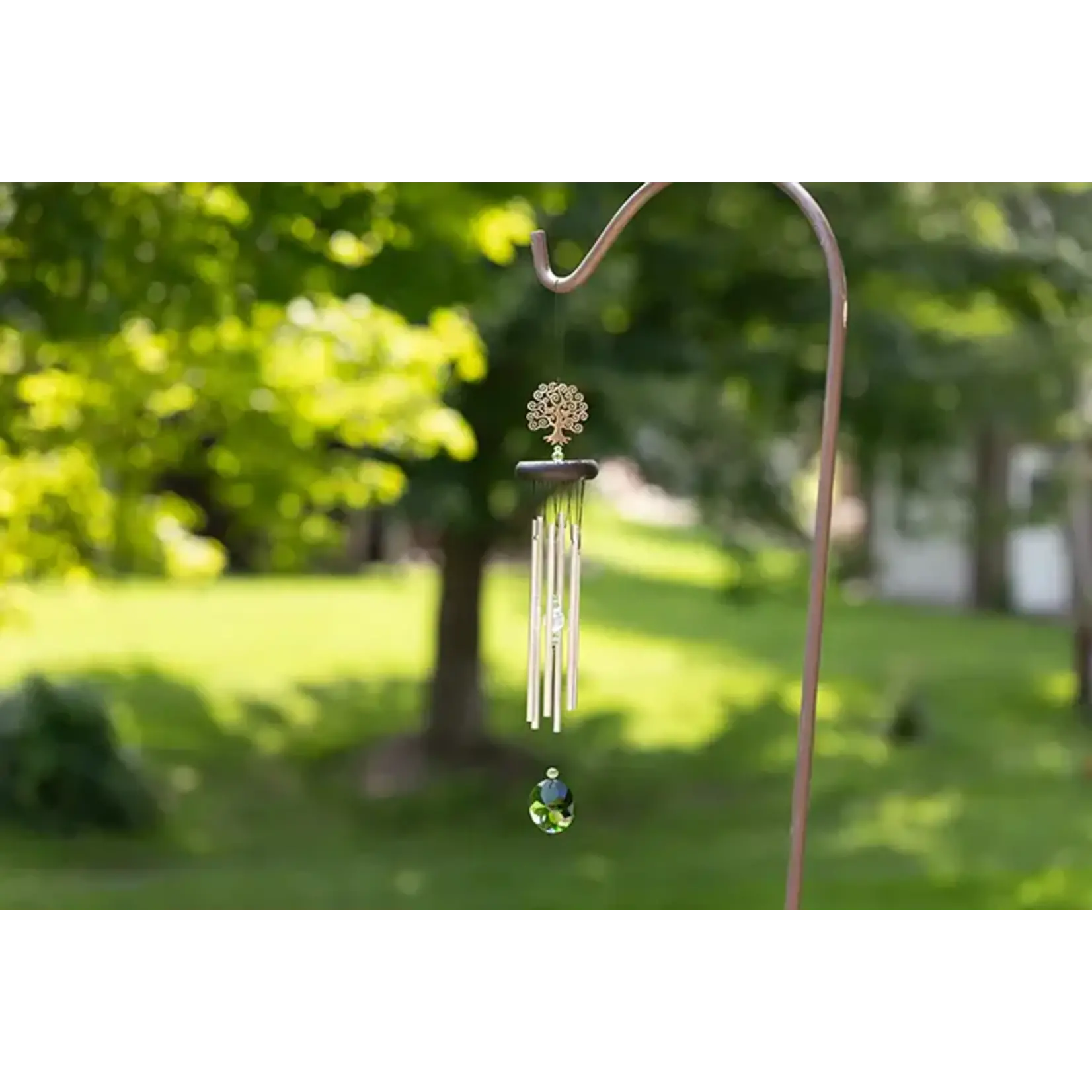 Chime - Tree of Life - Silver with Green Crystal