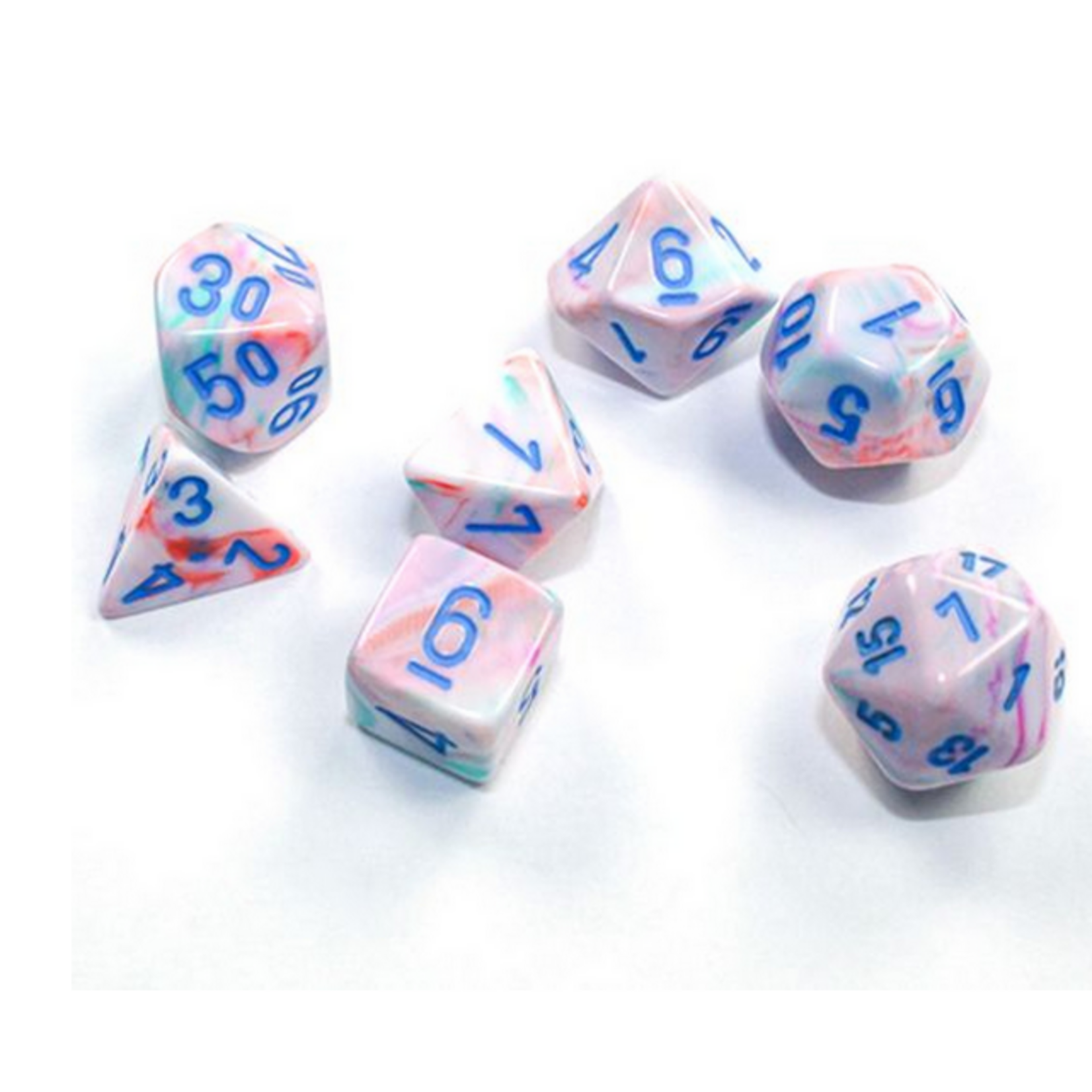 Chessex Festive: Pop Art / Red | 7 Die Polyhedral Set | 27539
