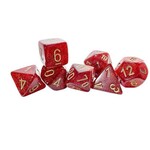 7-set Mega Hedrals: Glitter Ruby/Gold Polyhedral Dice Set