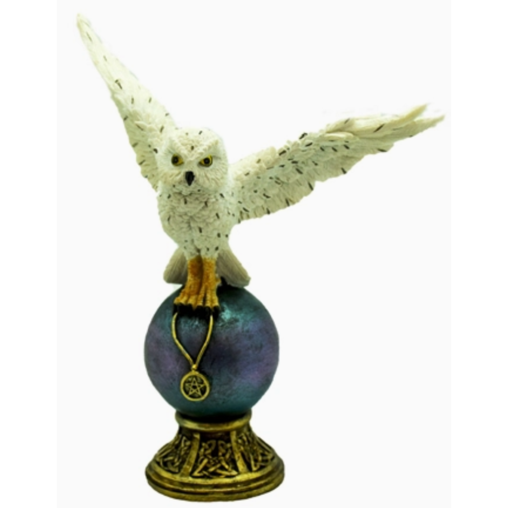 Figurine - White Owl with Mystic Orb