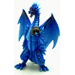 Figurine - Blue Dragon with Black Orb