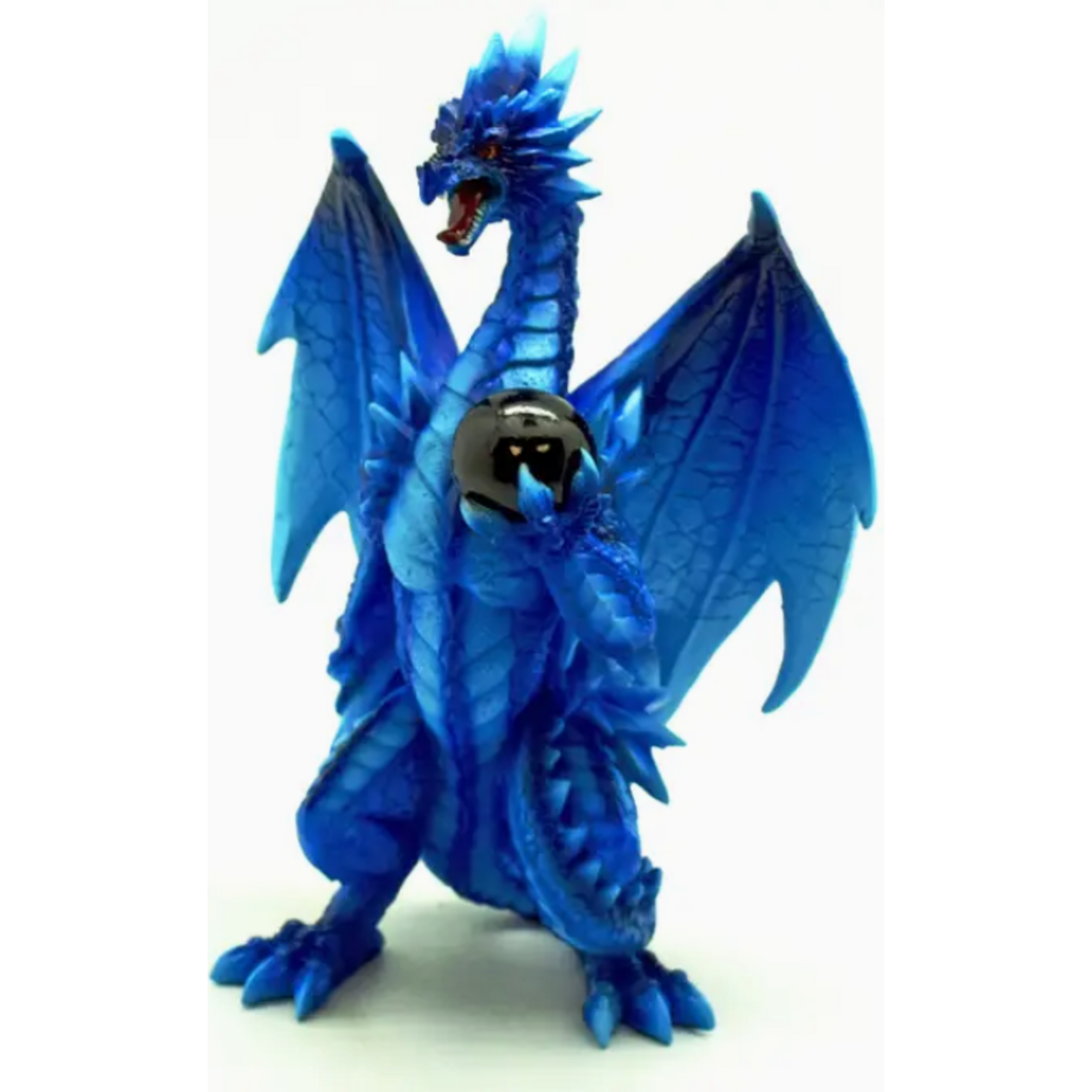 Figurine - Blue Dragon with Black Orb