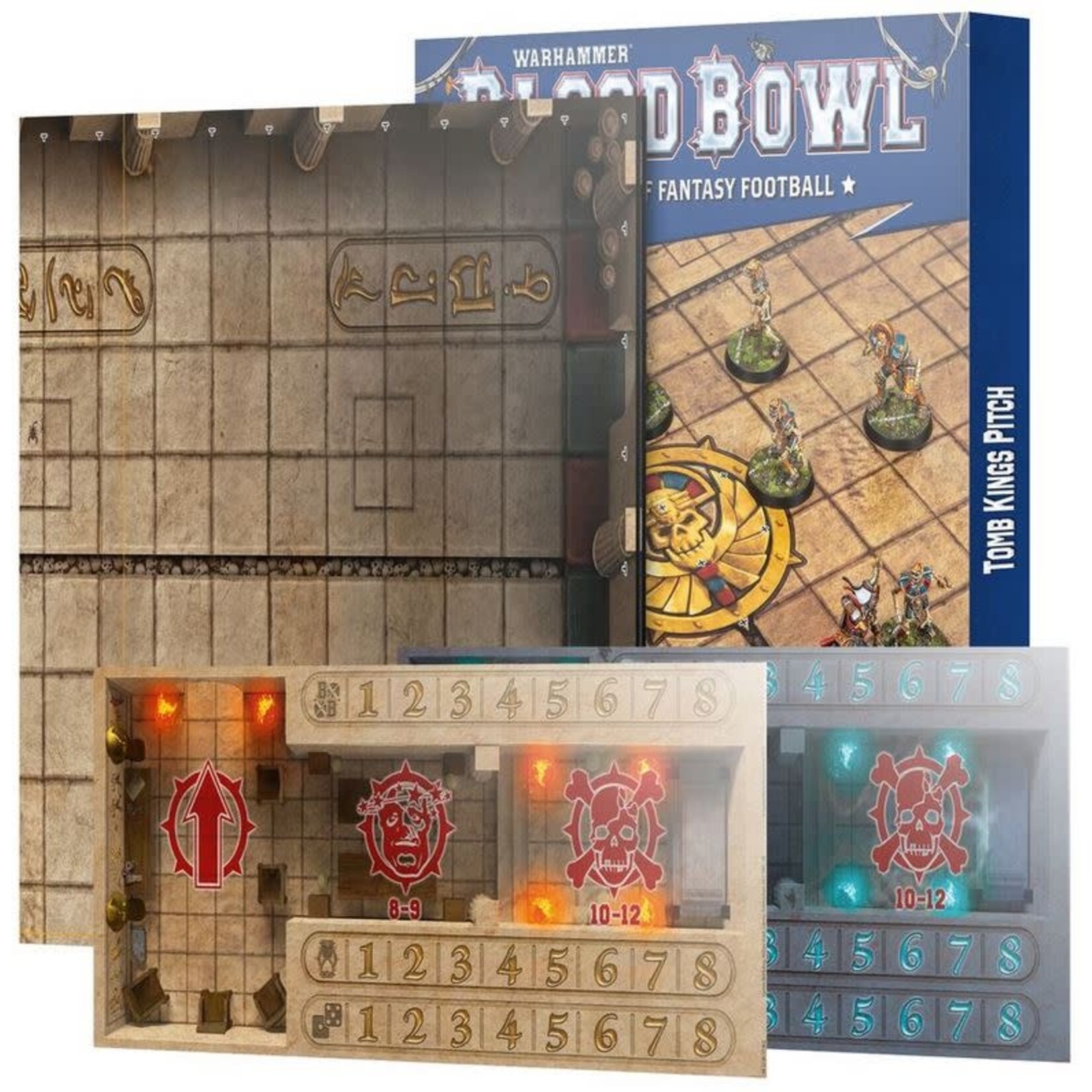 Blood Bowl: Tomb Kings Pitch: Double-sided Pitch and Dugouts Set