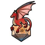 A.H. Stickers Sticker: Red Dragon D20