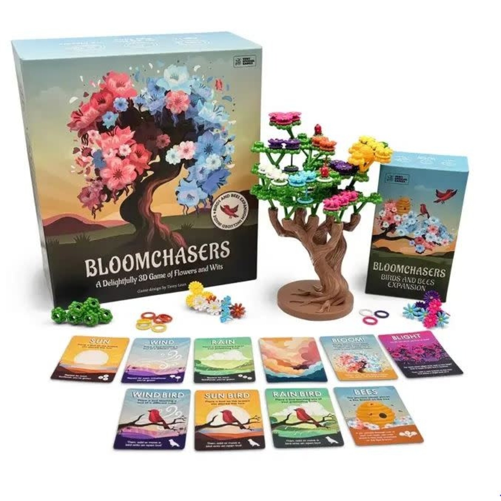 Bloomchasers: Base Game + Birds and Bees Expansion  Bloomchasers: A Delightful 3D Tree Game of Flowers and Wits Dragon Cache Game
