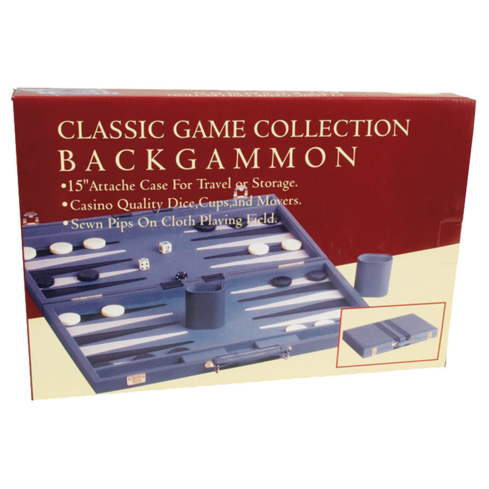 John Hansen Company Backgammon: 15" Folding Attaché Case