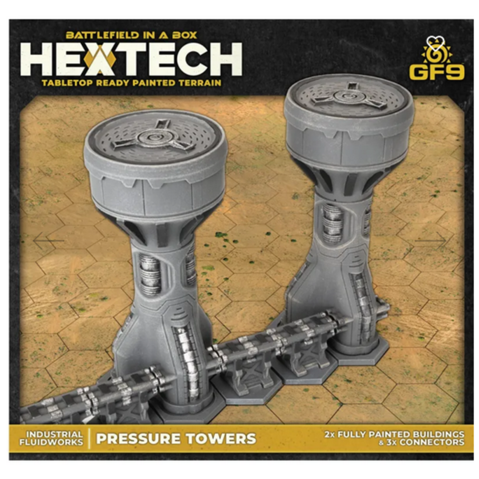 Hextech Terrain- Wave 11- Industrial Fluidworks- Pressure Tower (x2) Battlefield in a Box