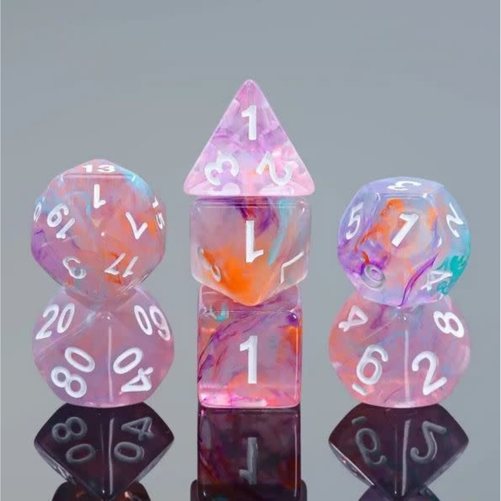 HD Dice: Honey Peach | 7 Die Polyhedral Set