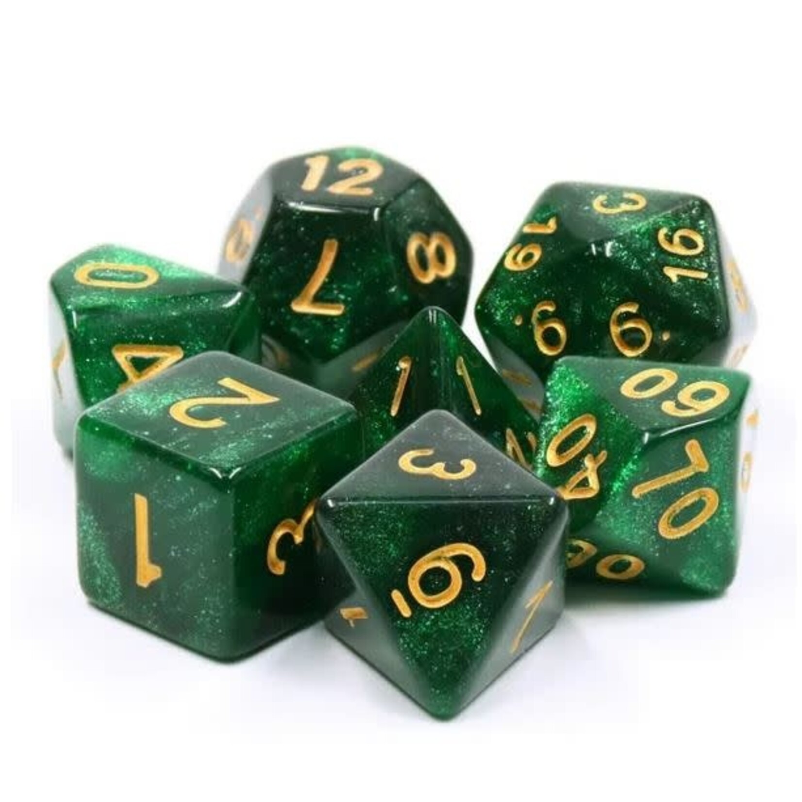 HD Dice: Green Galaxy | 7 Die Polyhedral Set