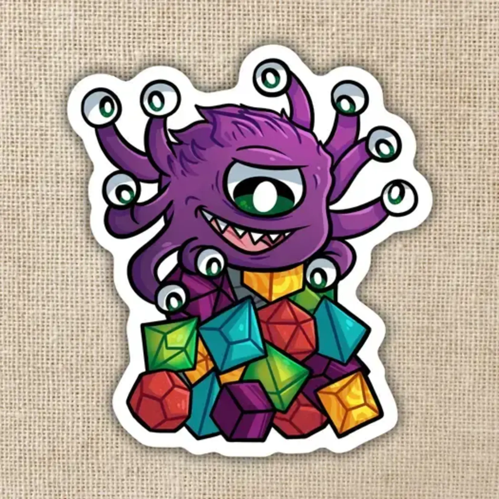 Kingdom of Threads Sticker: Beholder Dice - 3"