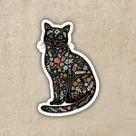 Kingdom of Threads Sticker: Magic Boho Cat - 3"