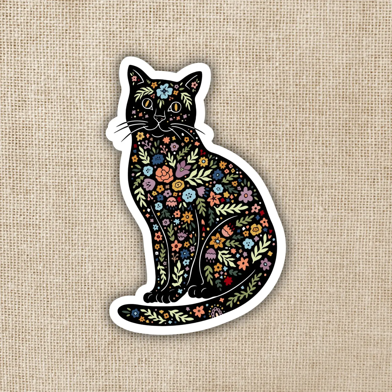 Kingdom of Threads Sticker: Magic Boho Cat - 3"