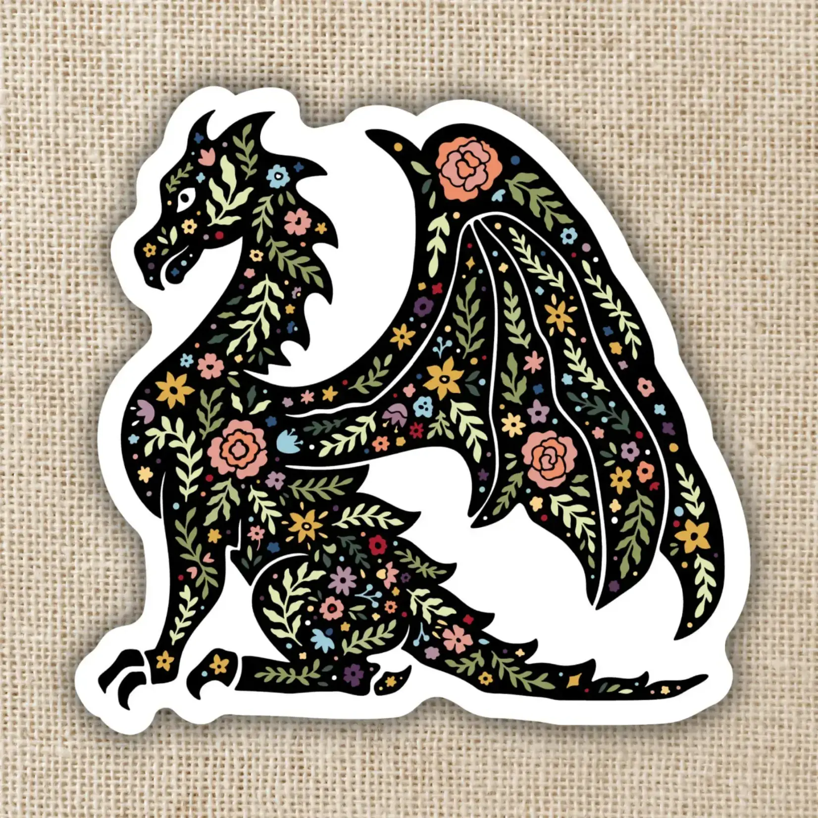Kingdom of Threads Sticker: Magic Boho Dragon - 3"