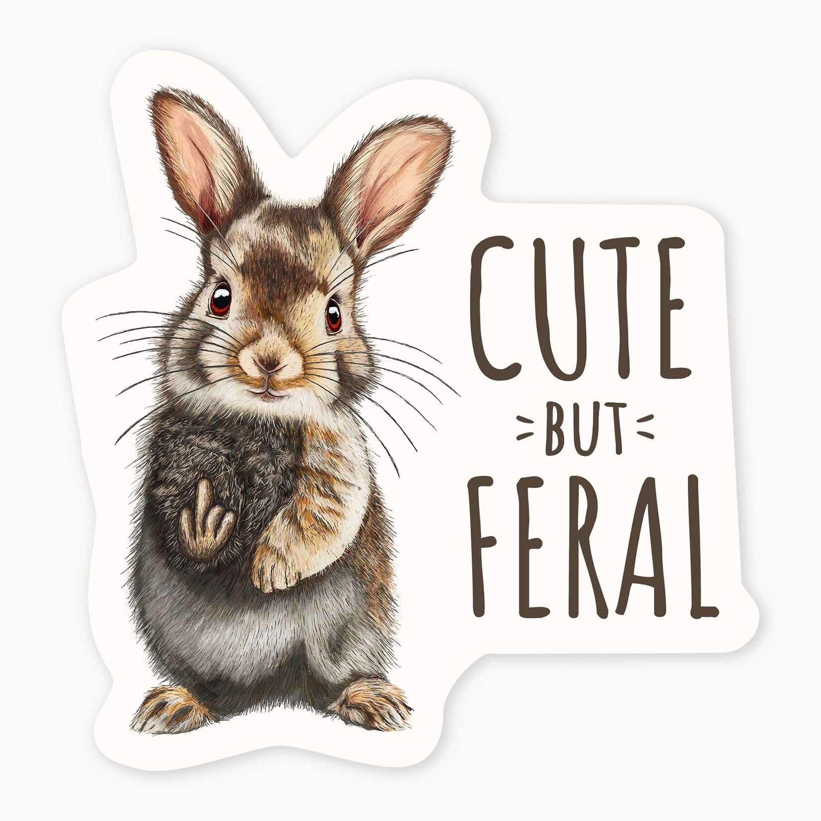 Nice Enough Stickers Sticker: Cute but Feral - 3"