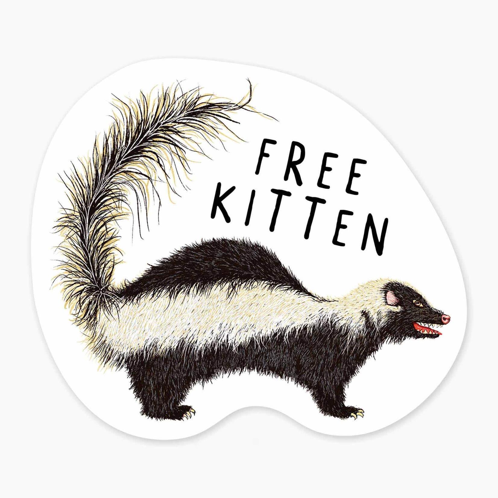 Nice Enough Stickers Sticker: Free Kitten - 3"