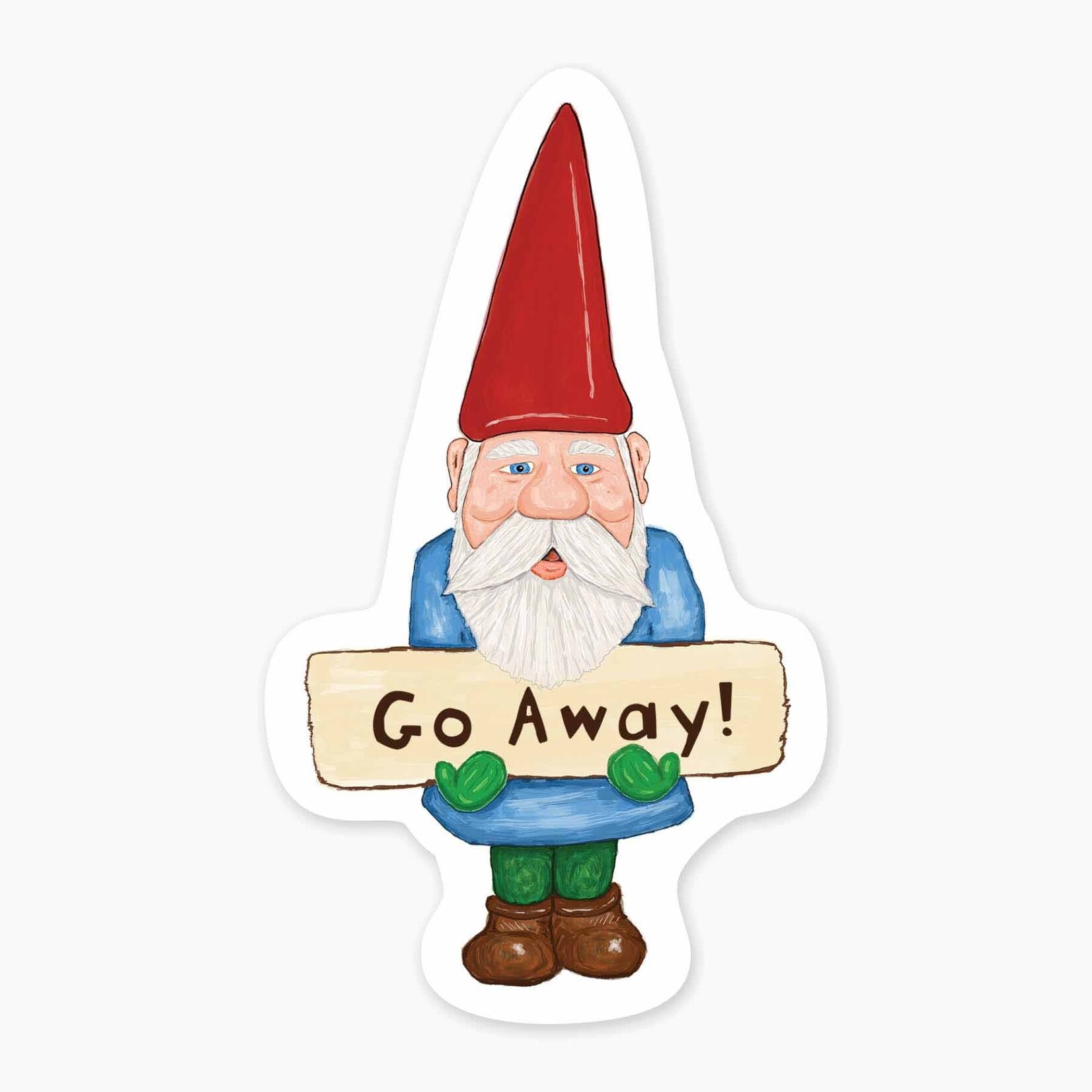 Nice Enough Stickers Sticker: Go Away Gnome - 3"