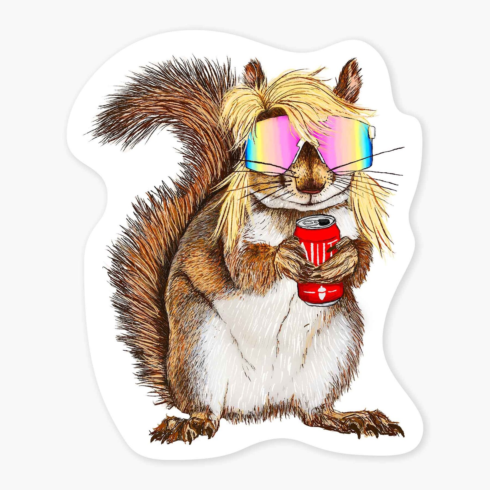 Nice Enough Stickers Sticker: Mullet Squirrel - 3"