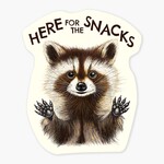 Nice Enough Stickers Sticker: Here for the Snacks - 3"