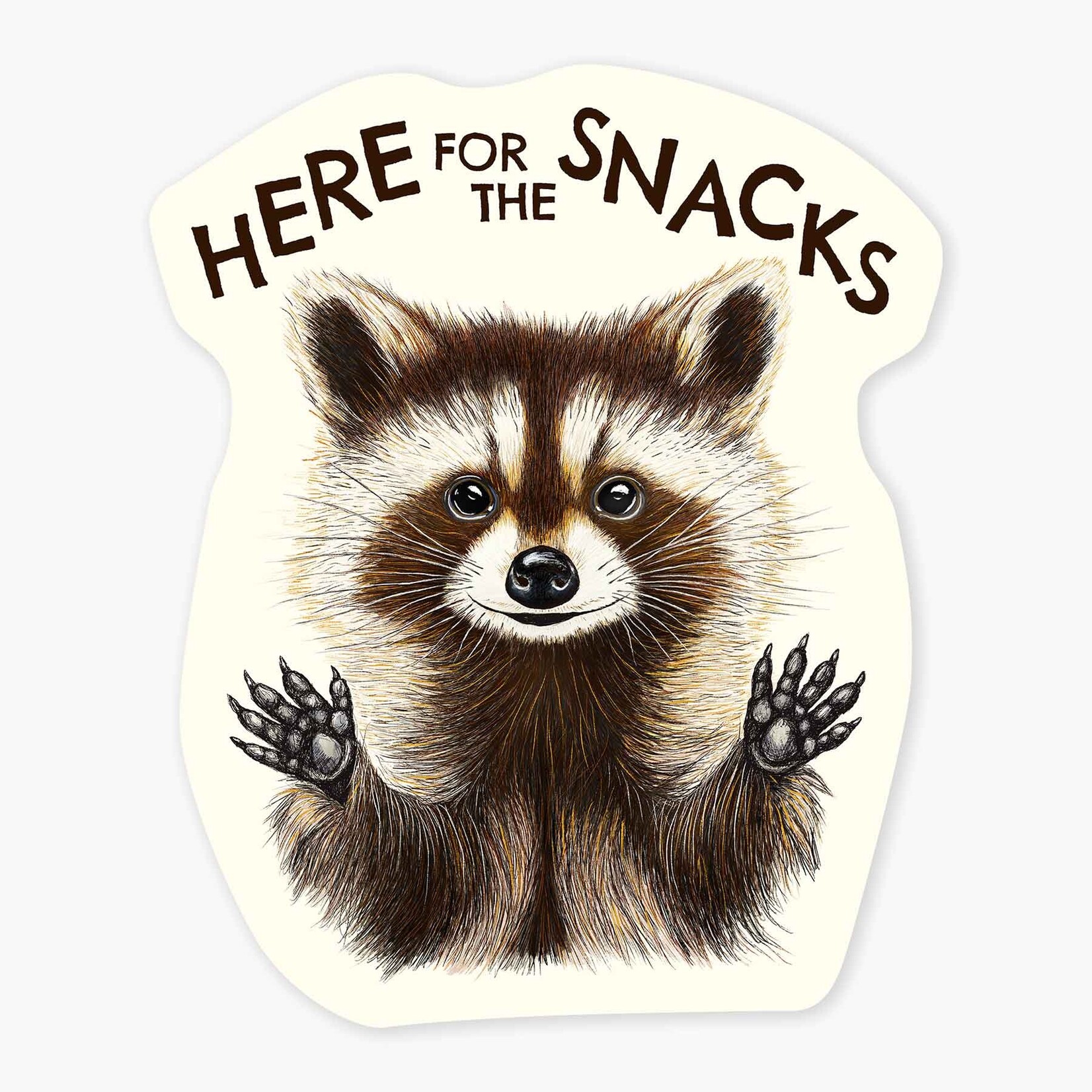 Nice Enough Stickers Sticker: Here for the Snacks - 3"