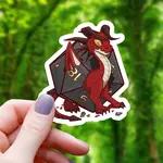 Mimic Gaming Co Sticker: Baby Red Dragon Bursting from D20 - 3"