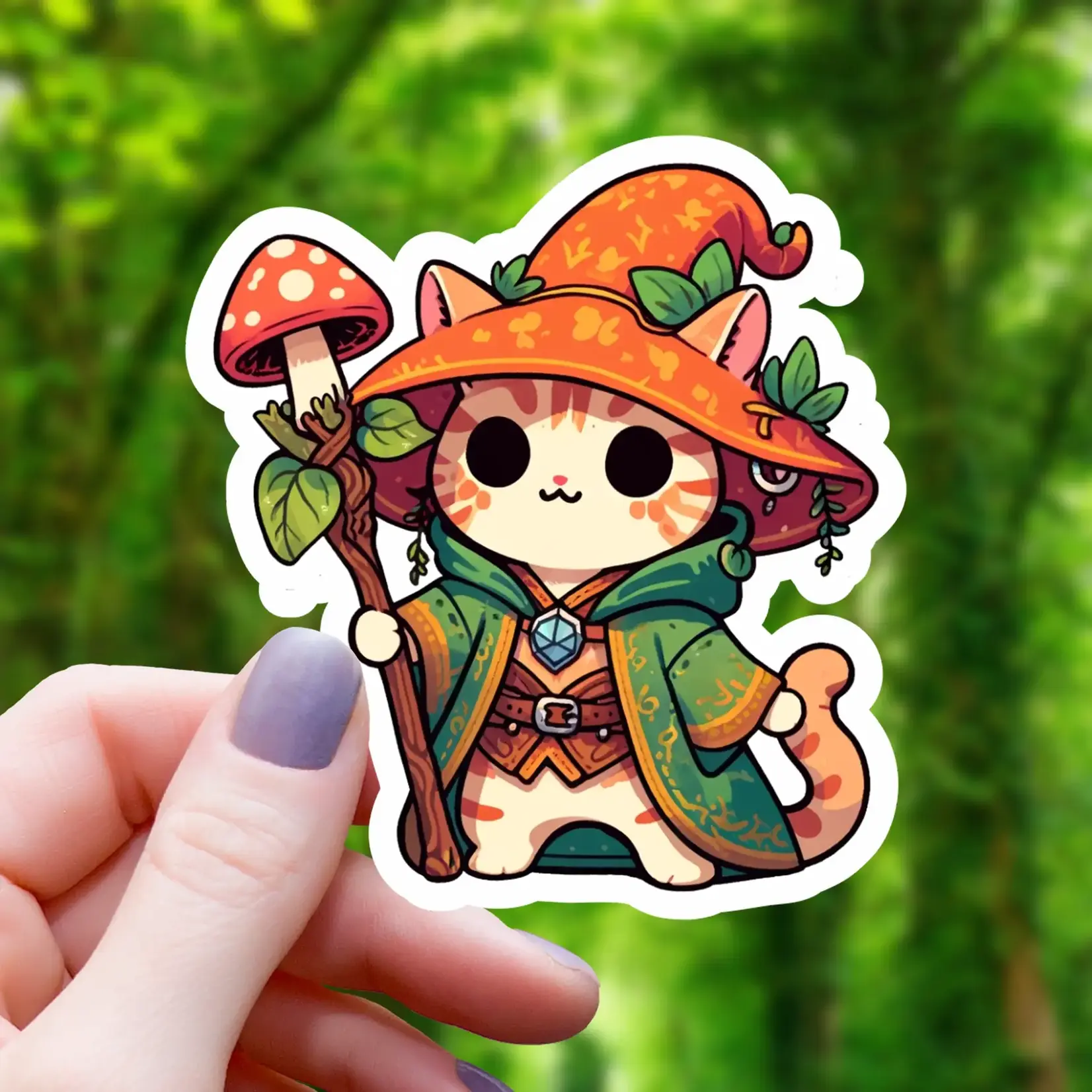 Mimic Gaming Co Sticker: Cat Mushroom Druid- 3"