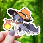 Mimic Gaming Co Sticker: Dog Wizard TTRPG Inspired Class- 3"