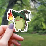Mimic Gaming Co Sticker: Fireball Frog Wizard RPG - 3"