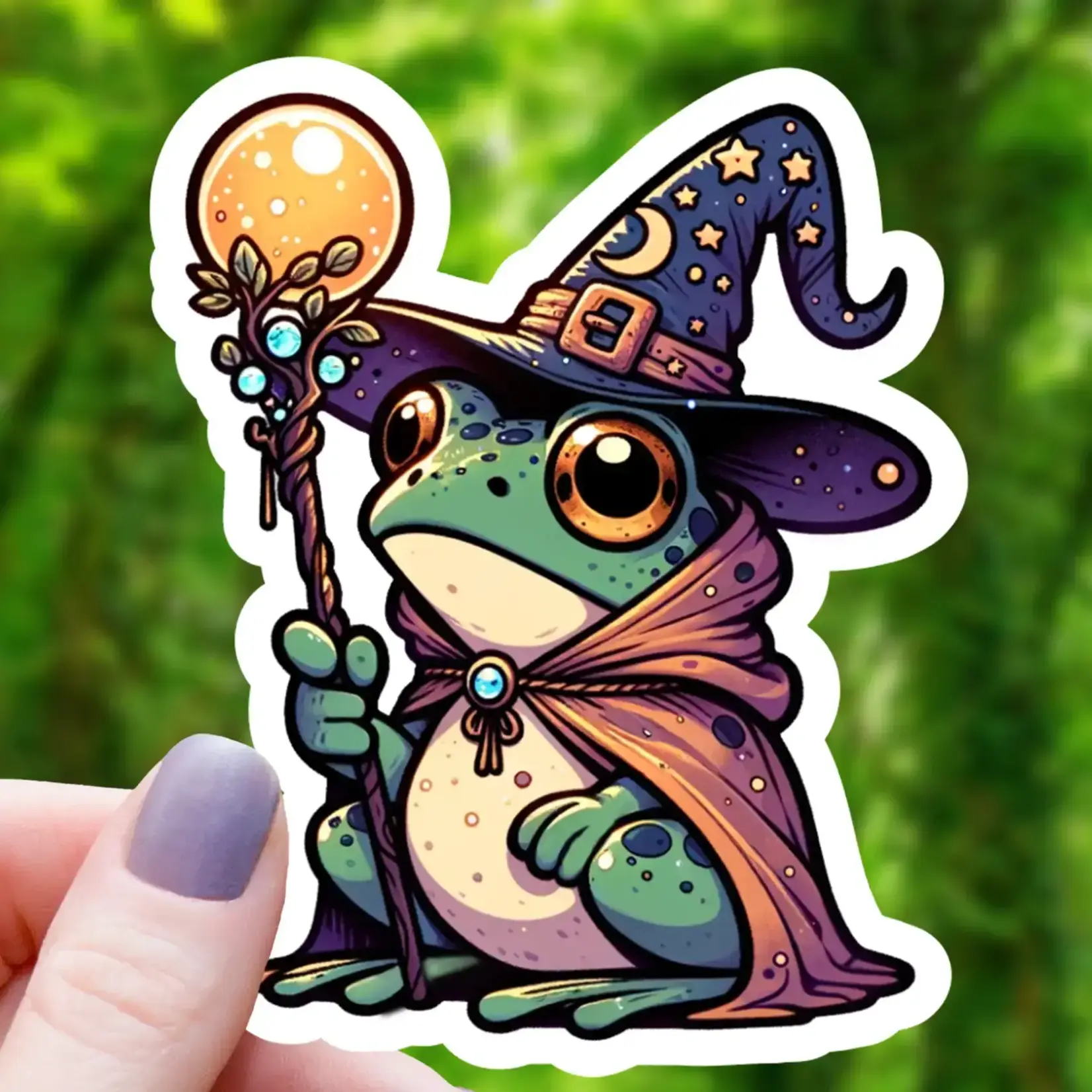 Mimic Gaming Co Sticker: Frog Wizard With Hat - 3"