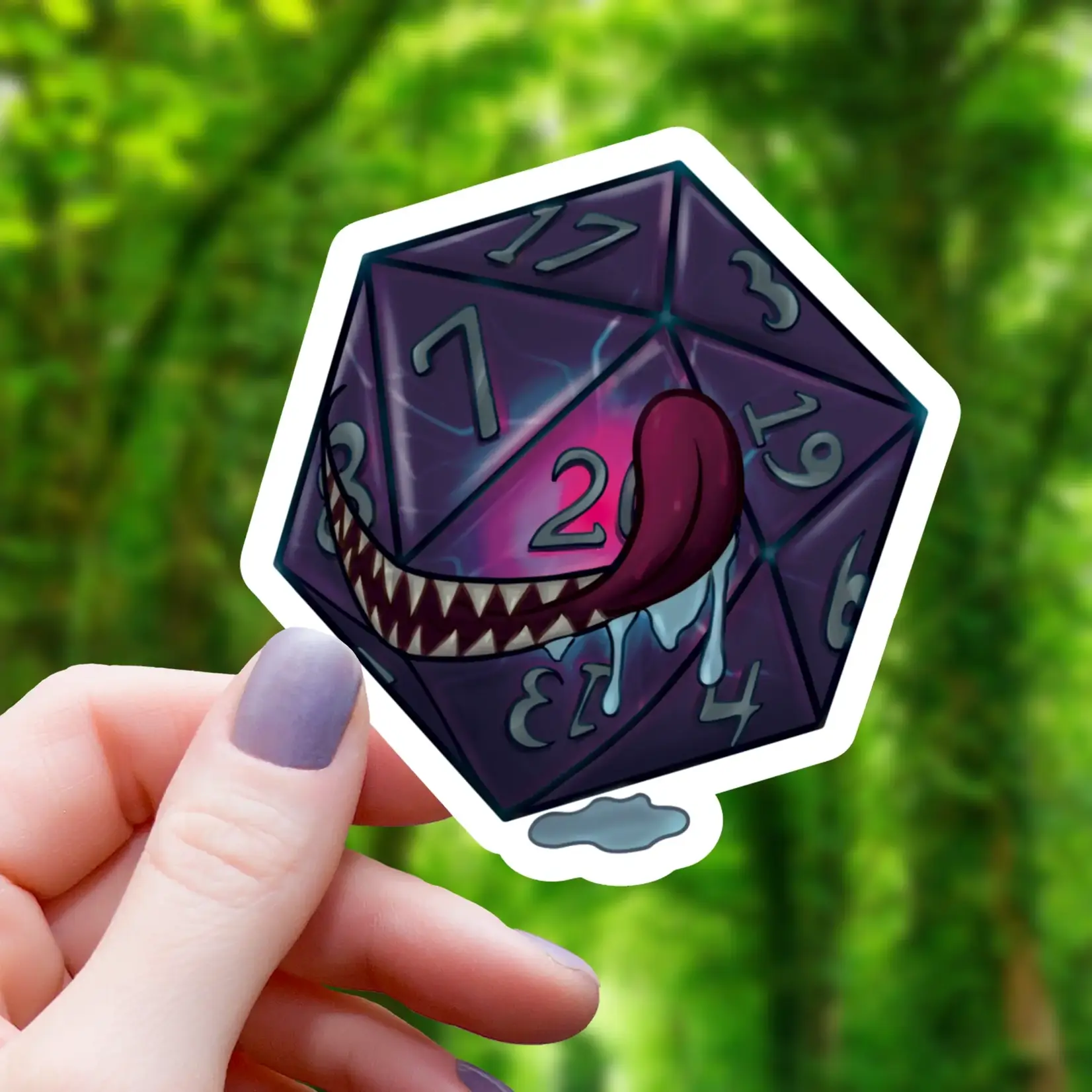Mimic Gaming Co Sticker: Hungry Polyhedral Mimic Monster - 3"