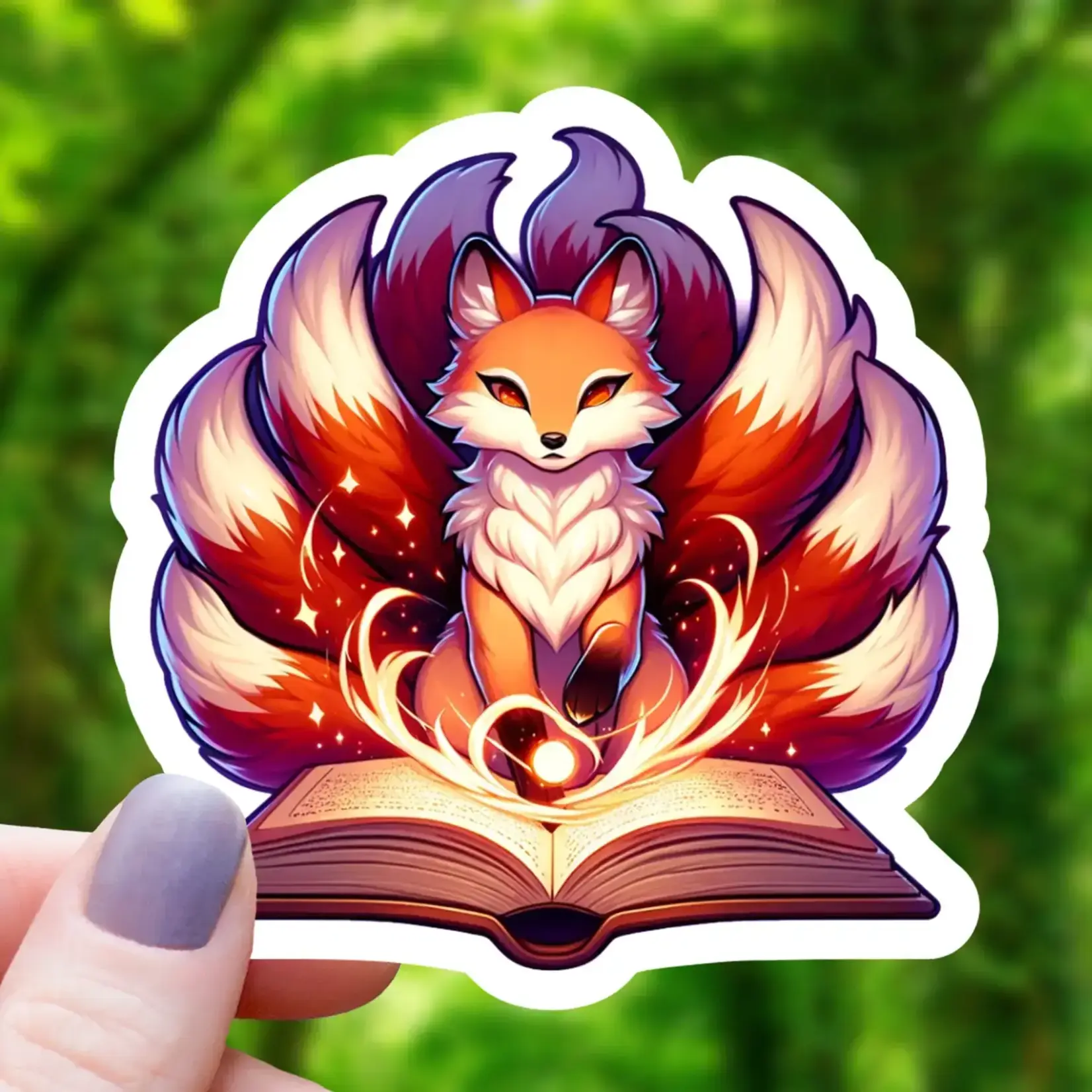 Mimic Gaming Co Sticker: Reading Magical Kitsune - 3"