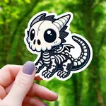 Mimic Gaming Co Sticker: Skeletal Chibi Dragon Monster - 3"
