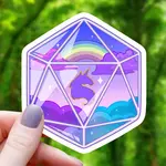 Mimic Gaming Co Sticker: Unicorn Polyhedral D20 - 3"