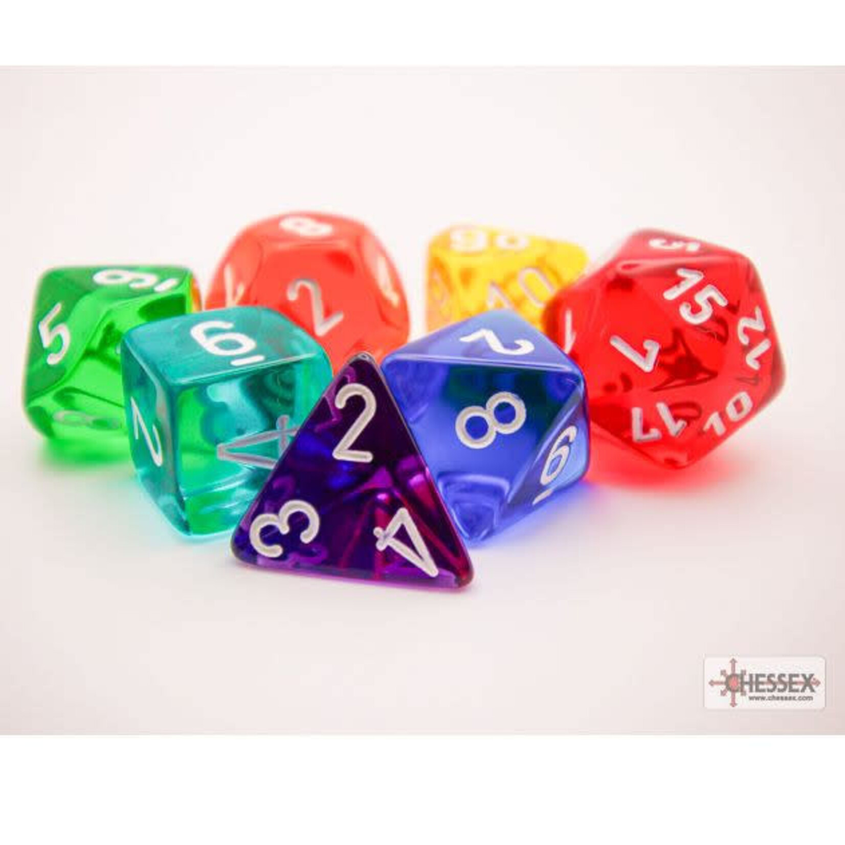 Chessex Dice: Translucent Prism | 7 Die Polyhedral Set | 23099