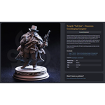 DM Stash 3D Printed Mini - Torgrik "Tall Hat" - Dwarven Gunslinging Gangster - Small