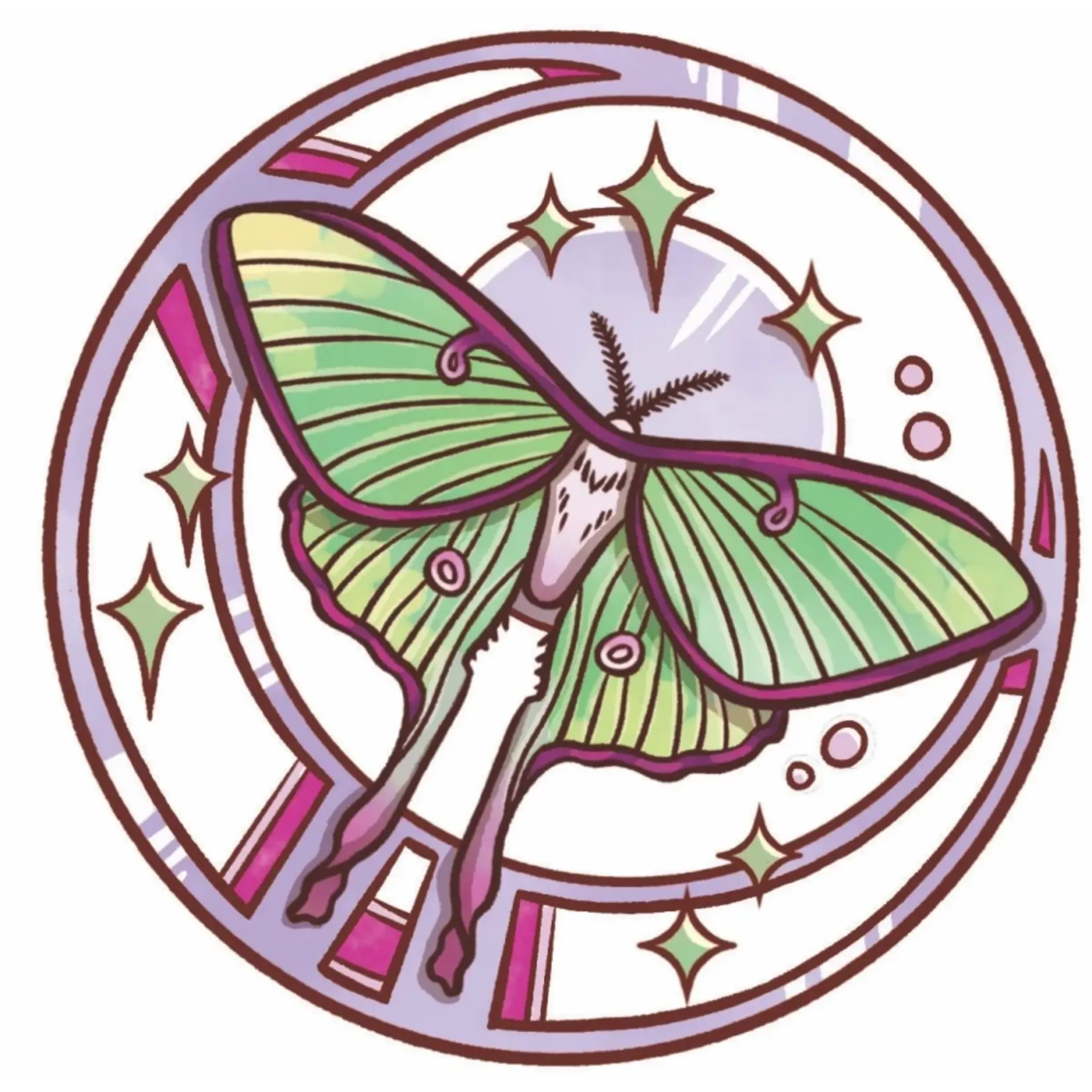 A.H. Stickers Sticker: Luna Moth