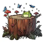 A.H. Stickers Sticker: Whimsy Stump