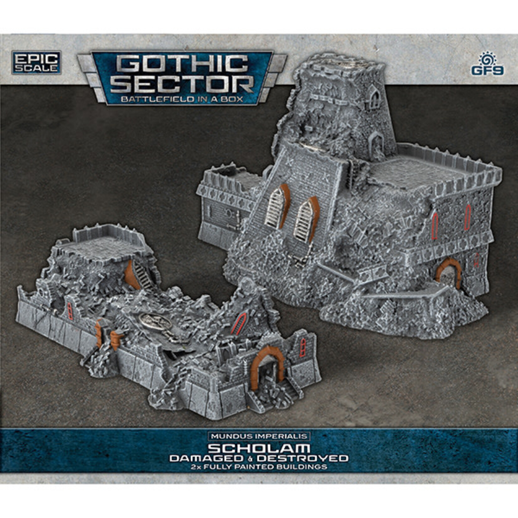 Mundus Imperialis- Scholam (Damaged & Destroyed x2), 6mm scale Battlefield in a Box
