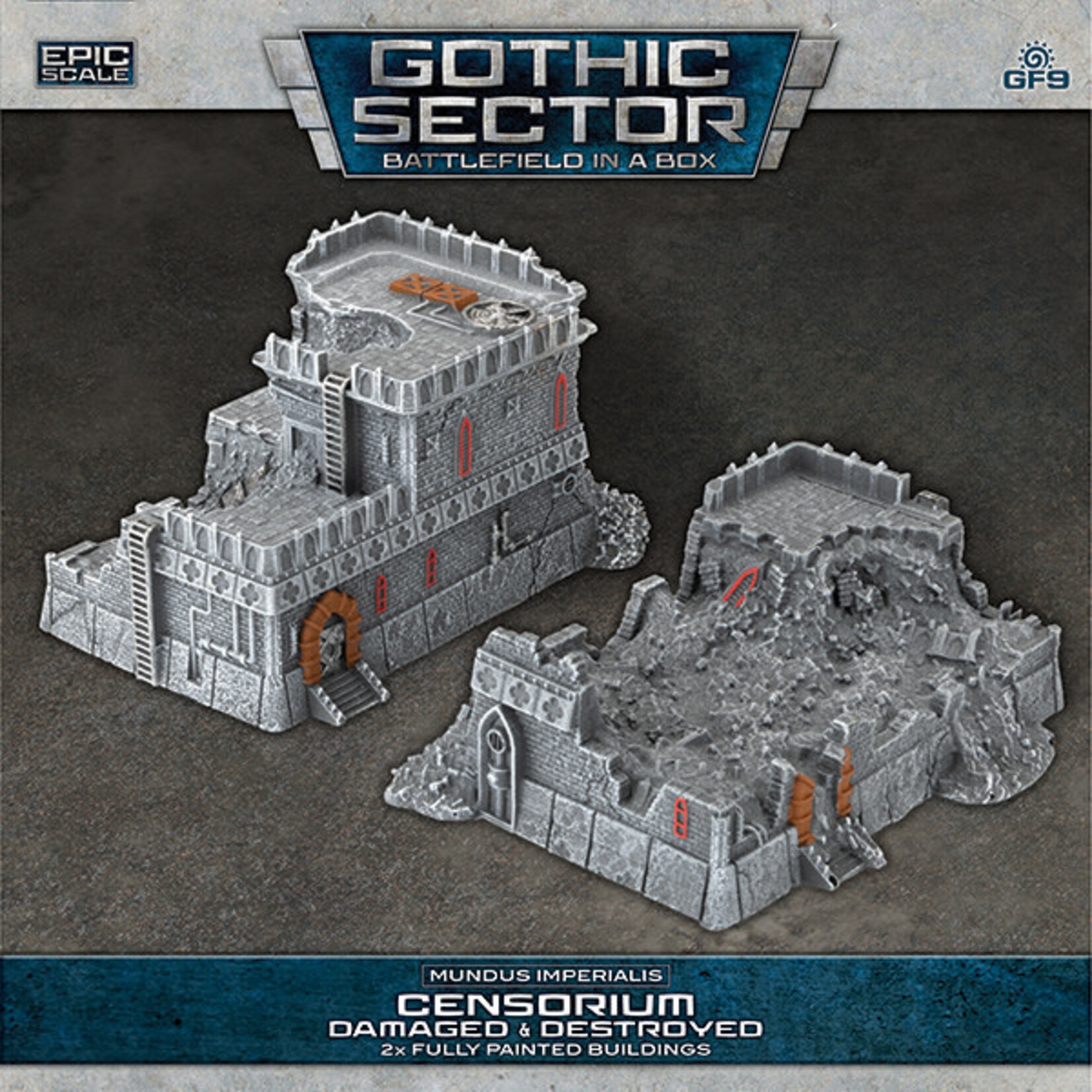Mundus Imperialis- Censorium (Damaged & Destroyed x2) 6mm scale Battlefield in a Box