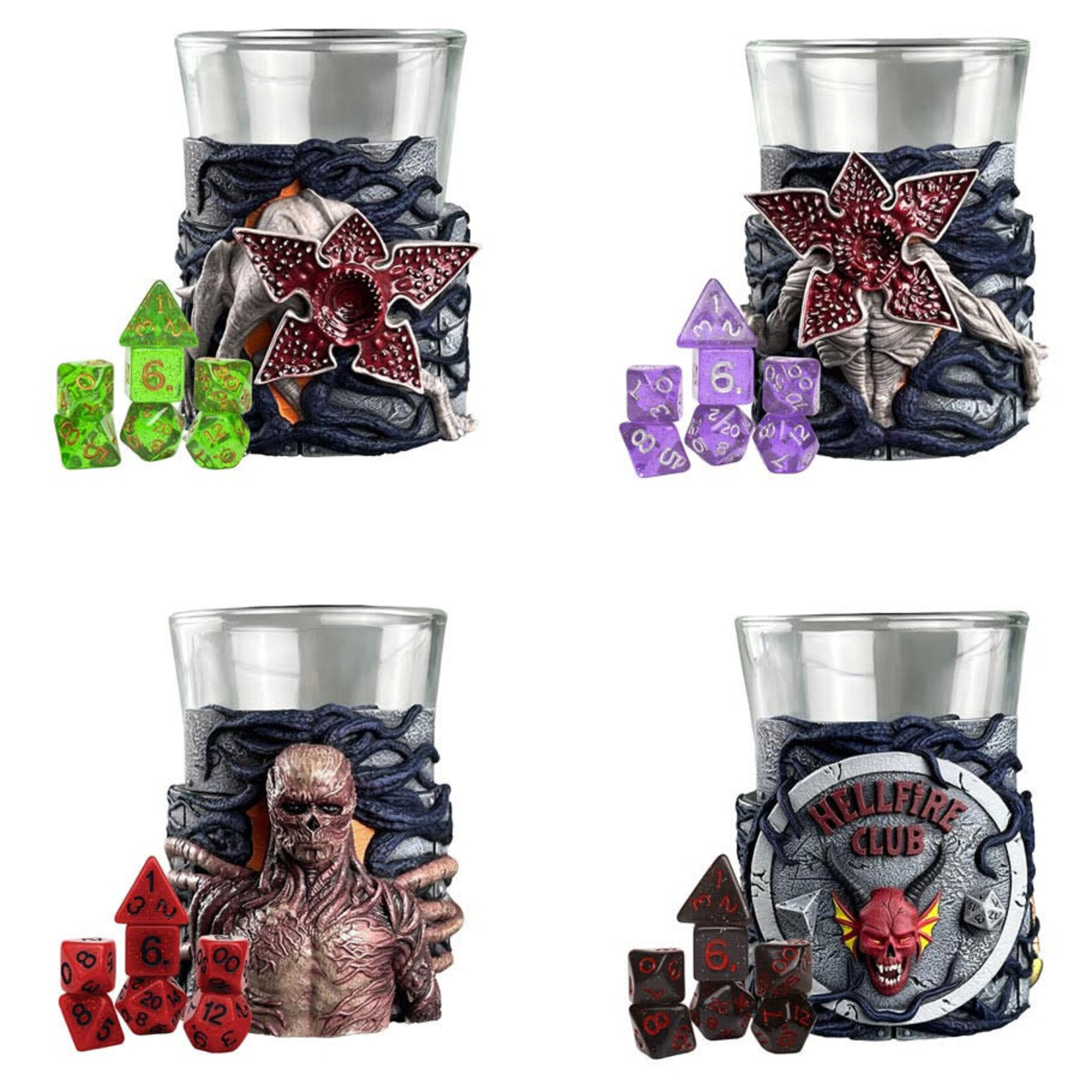 Stranger Things Mini Dice Cup with 7 Dice Mini Polyhedral Set