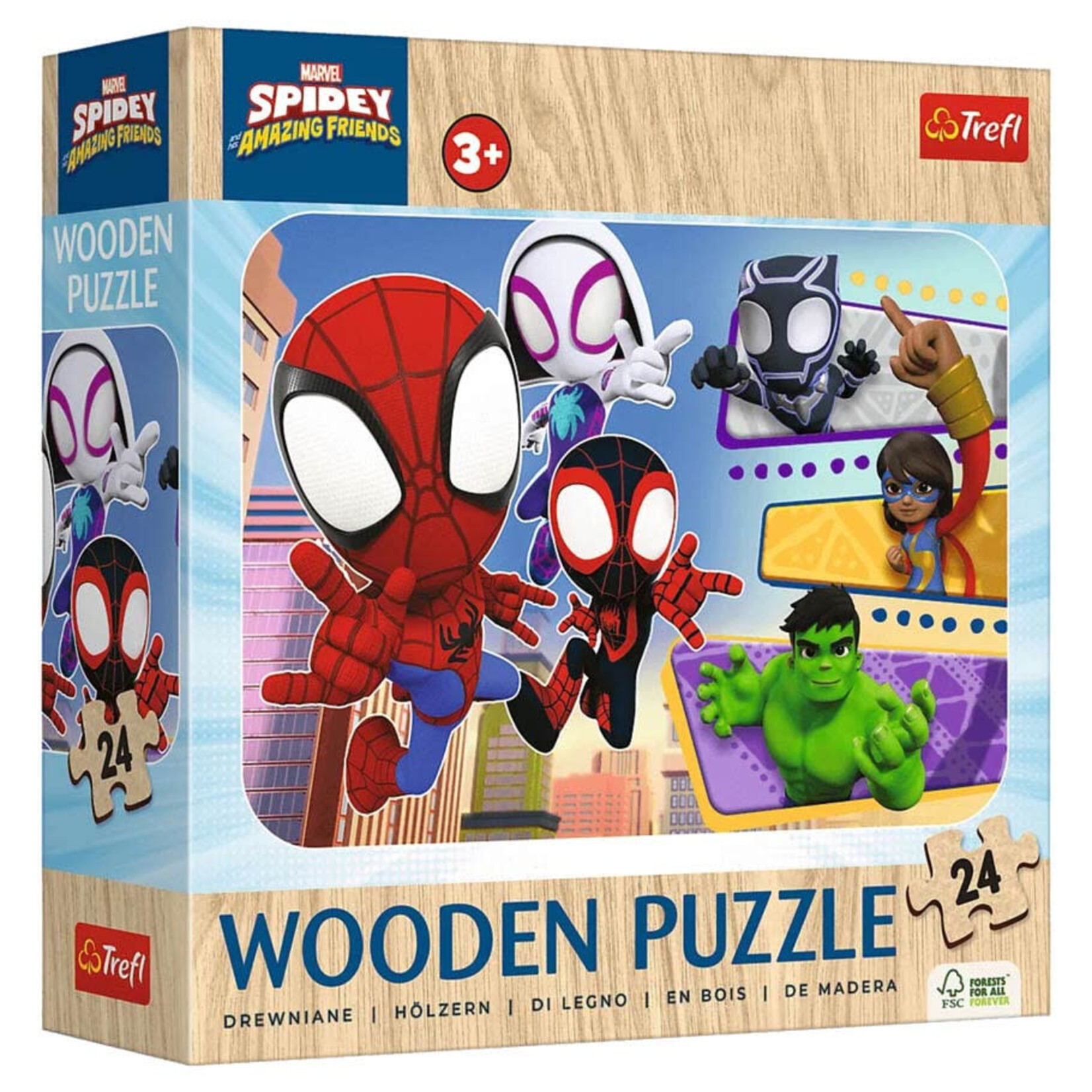 Brave Spidey and his Amazing Friends: 24 Piece Wooden Puzzle