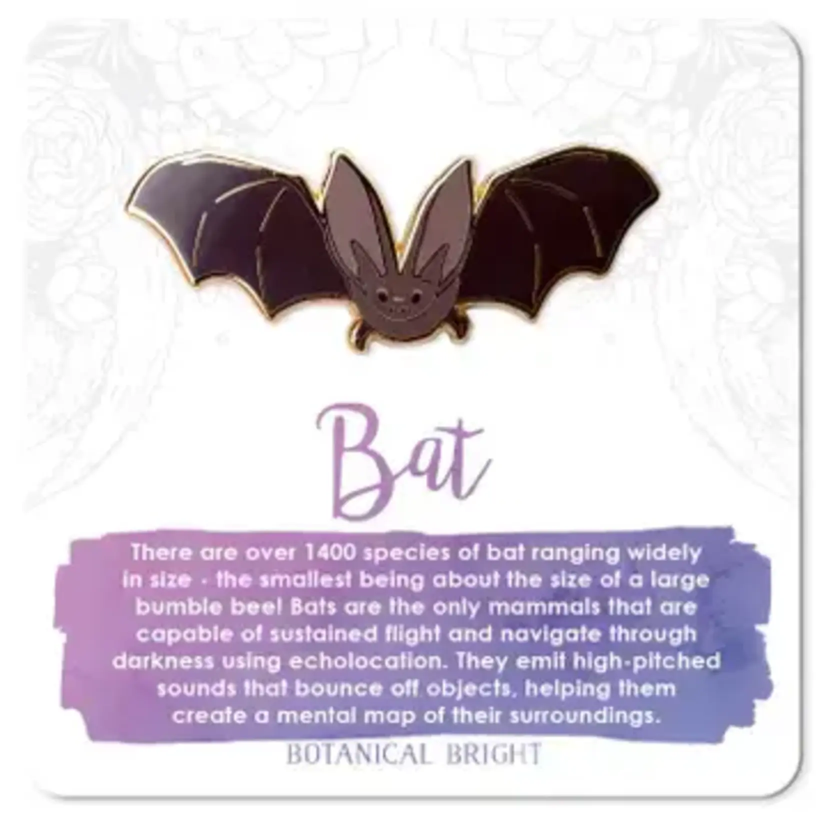 Botanical Bright Enamel Pin - Bat
